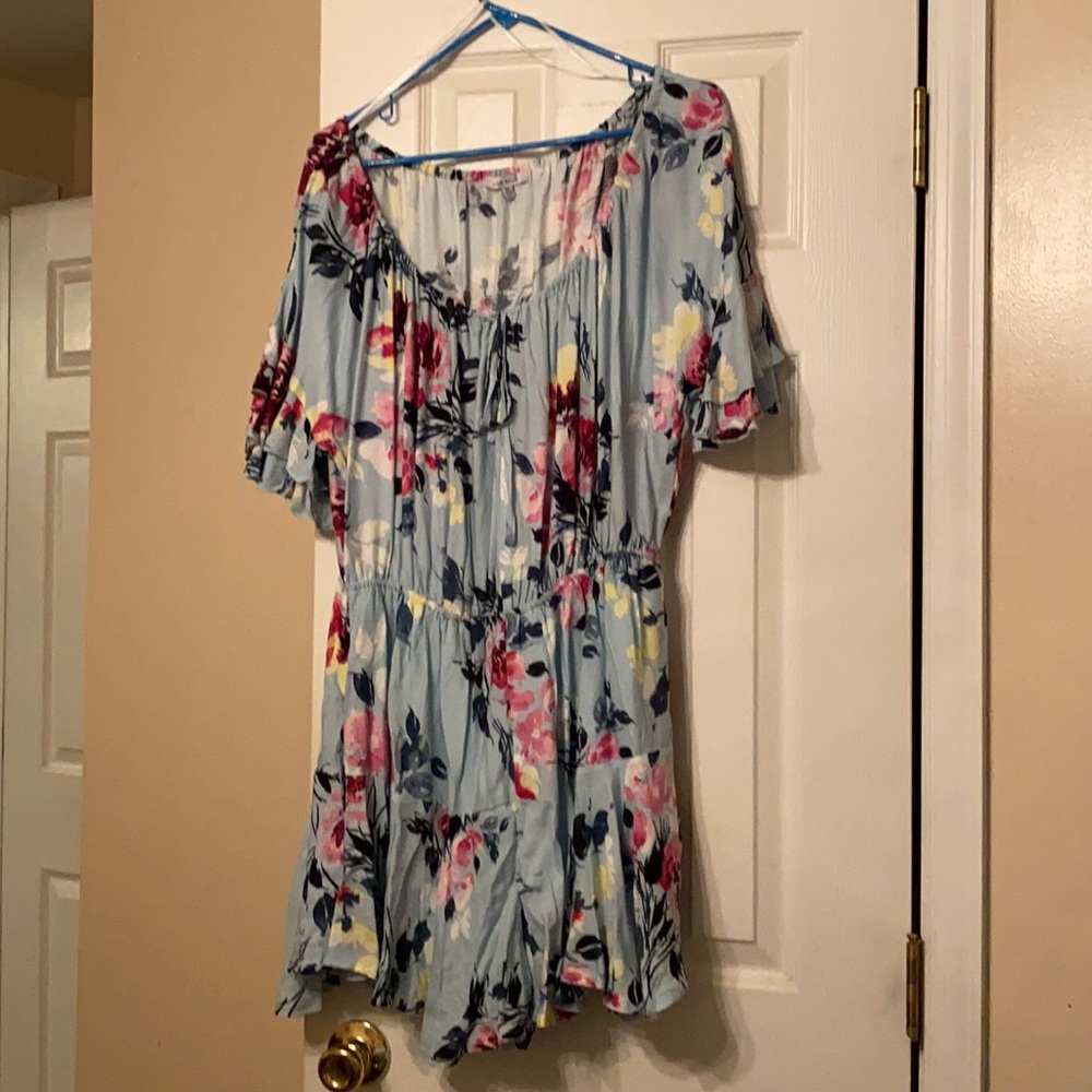 Blue floral romper